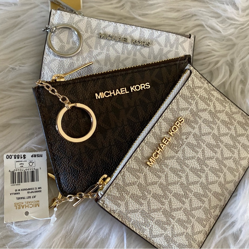 New Michael Kors jet set small coin pouch with ID wallet - Picture 2 of 15
